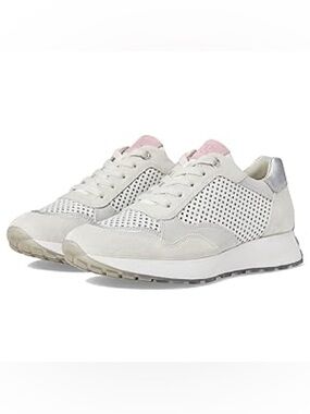 Paul Green White Sneakers with Pink Accent